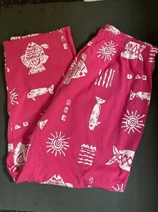 Fuchsia/weiße Damen-Pyjamahose ""Spoiled Frotten"" USA Sea-Ocean L Neu ohne Etikett - Bild 1 von 8