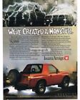 1989 Isuzu Amigo Red Sport Truck Vintage Ad 