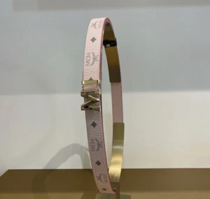 Last one! Authentic MCM women one size revisable belt Power Pink Color - Picture 1 of 5