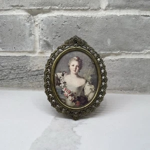 Fine Italy Antique Frame With Watercolor Painting of Beautiful Woman. - Picture 1 of 8
