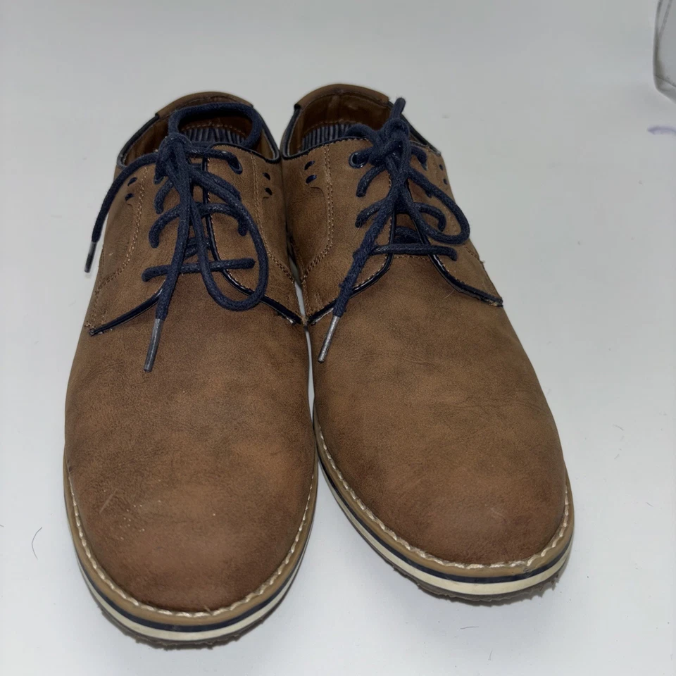 Zapatos de vestir para niños talla 7M Oliver Mason ¡Excelente estado! Marrón azul Foto 1 de 4