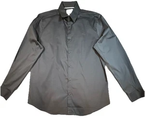GUESS Herren Oberhemd Schwarz Slim Fit Langarm Button Down Neu - Bild 1 von 5