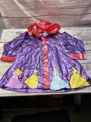 Rare VNTG Disney Store Princesses Purple Opaque Collared Rain Coat Girls 7/8 - Image 1 of 4