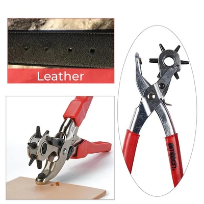 Amtech Drehbar 6 Lochgröße Punch Plier Gürtel Leder Ösen Werkzeug 2 - 4.5mm - Bild 1 von 4
