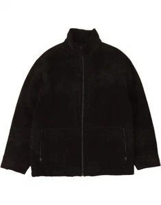 CAMEL Mens Bomber Jacket IT 50 Large Black Wool AM10 - Picture 1 of 3