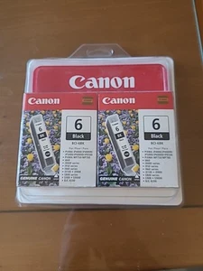 Czarny atrament Canon (2 opakowania) BCI-6BK NOWY W nieotwartym opakowaniu - Zdjęcie 1 z 2