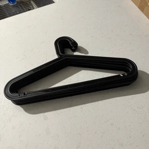Set of 10 IKEA Bagis Black Plastic Strong Heavy Duty Hangers Discontinued HTF - Picture 1 of 5
