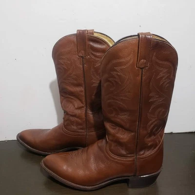 J. Chisholm 70134 Brown Leather Western Men Boots 12В - Image 1 of 4