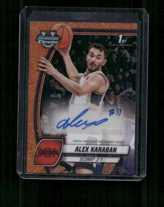 2024-25 Bowman U Chrome Basketball #100 Alex Karaban Orange Shimmer Auto /65 - Picture 1 of 2