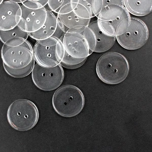 200 Pcs 1 Inch Resin Clear Buttons with 2 Holes Round Sewing Flat Buttons - Picture 1 of 5