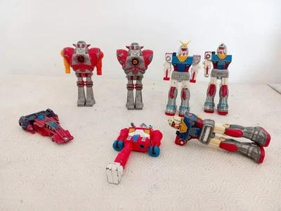Lotto  Ricambi Robot in Metallo Anni 80 3 Gundam 2 Bullmark 1 Robot 1 Astronave  - Immagine 1 di 4
