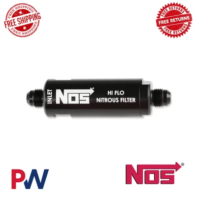 NOS Black 140 micron In-Line Hi-Flow High Pressure Nitrous Filter-6AN x -6AN - Image 1 of 4