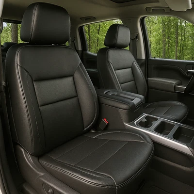 Full Kit Seat Covers For 19 21 Chevy Silverado LT Black Factory Style 2019-2021 - Image 1 of 4