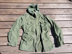 Vintage M65 Field Jacket Late 60s OG 107 Size S/M* 21x29.5 Long Distressed - Picture 1 of 17
