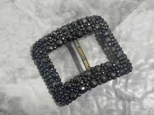 Antike Gürtelschnalle viktorianisch geschliffen Stahl Vintage geschwungen - Bild 1 von 6