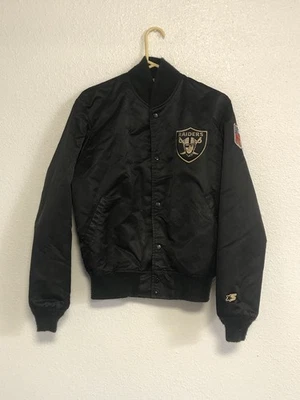 Chaqueta De Colección Raiders Starter Para Hombre Med NFL Pro Line Satinado Bombardero Defectos ¡LEER! Foto 1 de 4