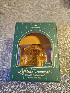 Vintage 1984 Punze beleuchtetes Ornament "Messing Karussell" NOS - Bild 1 von 4