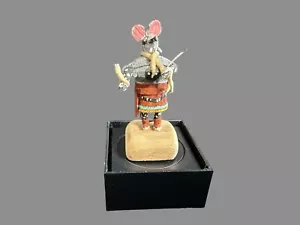 Hopi Style Mini Mouse Kachina - Mouse Warrior. 2-7/8” w/case - Picture 1 of 6