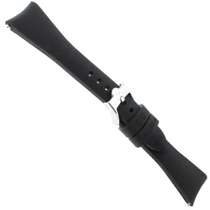 22mm Glam Rock High Quality Silicone Black Curved End Watch Band - Picture 1 of 7