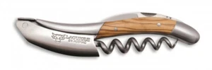 Laguiole en Aubrac Korkenzieher Kellnermesser aus Edelstahl matt Olivenholzgriff - Bild 1 von 8