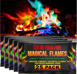 Magical Flames – 25 Pack Fire Color Changing Packets for Fire Pit & Campfires - Picture 1 of 9