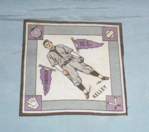 1914 B18 Blanket, Joe Kelley, Pittsburgh Pirates, Purple, Clean with Stains Cover