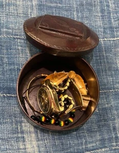 Joyero de cuero marrón Touareg/perfecto para joyería y varios Hecho en Malí - Imagen 1 de 5