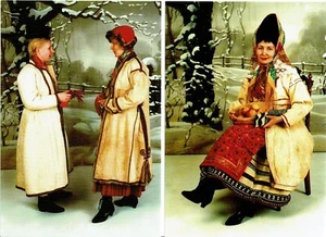 ESTONIA postcard - Estonian winter folk costumes 19th century (5 postcards) - Picture 1 of 4