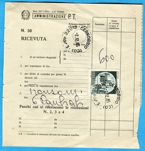1985 CASTELLI £.600 ISOLATO usato per diritto BOLLATURA DI 6 CAMBIALI (273637) - Imagen 1 de 1