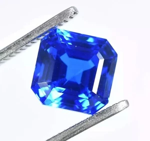 Tanzania Tanzanite AAA Flawless Blue 9.62 Ct Loose Unheated Asscher Cut Gemstone - Bild 1 von 4