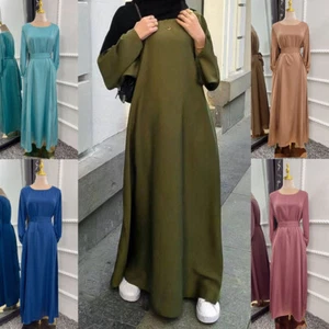 Abaya Dubai Kaftan Muslim Women Long Maxi Dress Islamic Gowns Arab Robe Ramadan - Picture 1 of 30