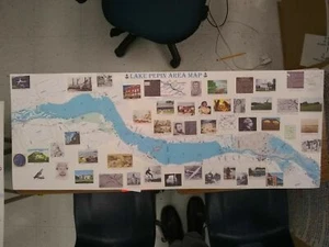 Poster Lake Pepin- 48 x 18 - Wabasha Durand WI MN Lake City Maiden Rock Nelson - Picture 1 of 6