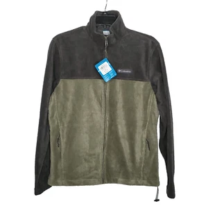 Columbia Men's Fleece Jacket M Steens Mountain Full Zip Gray Green WM3220 - Picture 1 of 5