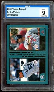 Ichiro Suzuki / Albert Pujols Rookie Card 2001 Topps Traded #99 AGS 9 MINT - Picture 1 of 2