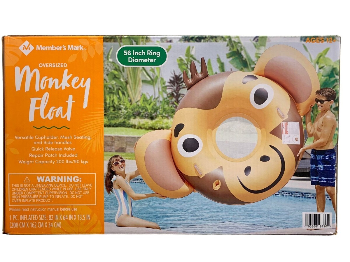 Inflatable Floating Dock Giant 2-Person Rainbow Pool Float Super