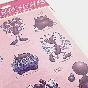 Vintage 1984 Hallmark Scratch N Sniff Stickers – Purple Peeple Grape - Picture 1 of 4