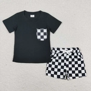 Summer Toddler Kids Boys Short Sleeve Top Matching Shorts Outfit - Picture 1 of 12