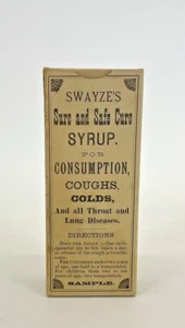 Antique C1875 SWAYZE'S SURE AND SAFE CURE SYRUP Box Only, Apothecary. N.J. - Picture 1 of 10
