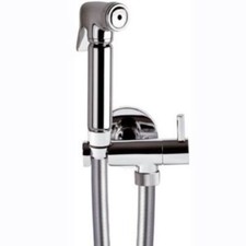 SET IDROSCOPINO WC OTTONE CON RUBINETTO E FLESSIBILE 120 cm REMER RB100