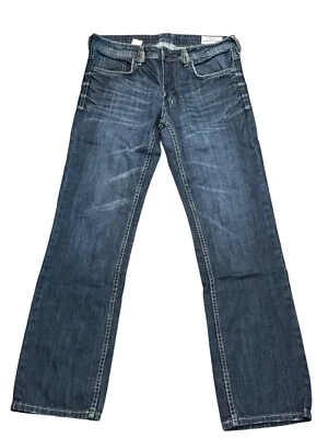 Buffalo David Bitton Mens Straight Leg Jeans W32 L32 100 Cotton Dark Wash Preown - Image 1 of 4