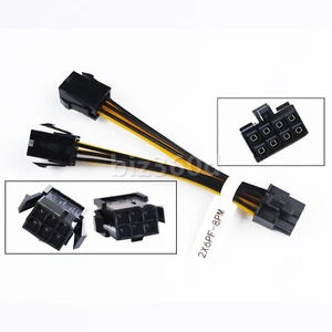 Dual 6-Pin Female to 8-Pin Male GPU Power Adapter Cable 15cm - Picture 1 of 9