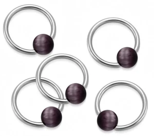 CBR BCR Klemmkugelring Klemmring Piercing Ohrpiercing Lila Achat Edelstein - Bild 1 von 2