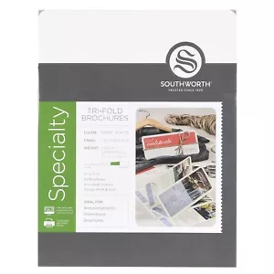 Southworth Specialty Tri - Brochure pieghevoli, cartoncino pesante, confezione da 25 brochure - Foto 1 di 8