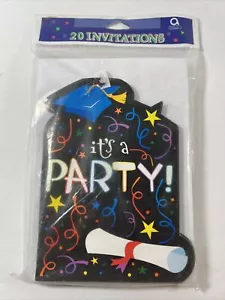 Amscan Lot Of 20 Invitations It’s A Party (for Grad) Invitations Invites New - Picture 1 of 2