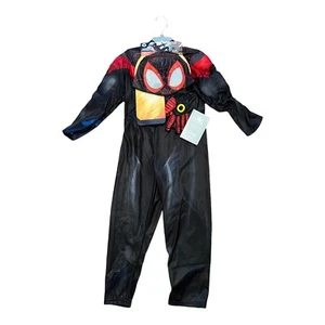Spiderman Costume Miles Morales Set Gloves Mask Included New from Disney Size 4 - Picture 1 of 5
