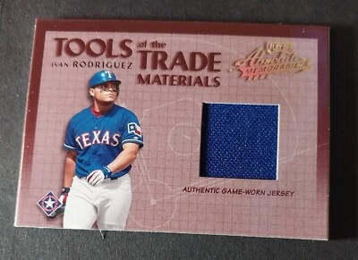 IVAN RODRIGUEZ 2002 PLAYOFF ABSOLUTE TOOLS OF THE TRADE GAME JERSEY 87/300 TT30 - Image 1 of 4