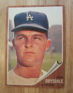 Don Drysdale 1962 Topps #340 Trading Card MLB Baseball Los Angeles Dodgers - Picture 1 of 10