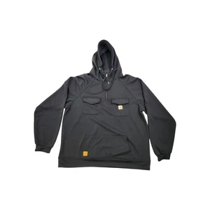 Carhartt Black Hoodie Men’s 3XL Quarter Zip Pullover Pockets - Picture 1 of 6
