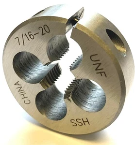 7/16-20 x 1-1/2" OD UNF ROUND ADJUSTABLE DIE HIGH SPEED STEEL  - Picture 1 of 12