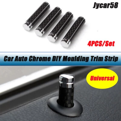 Para BMW Benz 4 Piezas Carbono Interior Puerta Perno Cerradura Abajo Cubierta Borde Botón Tornillo Perilla Foto 1 de 4